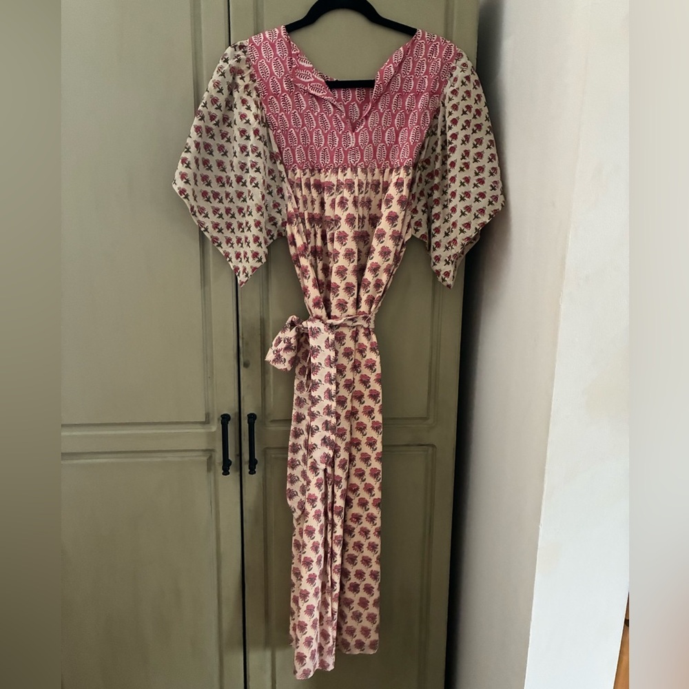 NWT EMERSON FRY BASALIE COTTON MIDI DRESS IN PATCHWORK ROSEY SZ S - Picture 5 of 12